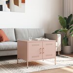 vidaXL Table basse rose 68x50x50 5 cm acier