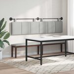 vidaXL Tête de lit suspendue Avec lumière LED Gris nuage Tissu