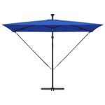vidaXL Parasol banane à mât déporté Bleu 294 x 200 x 254 cm