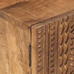 vidaXL Meuble TV 110x30x40 cm bois massif de manguier et fer