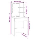 vidaXL Coiffeuse à LED avec armoire Sonoma gris Bois d'ingénierie