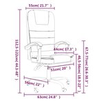 vidaXL Fauteuil de massage inclinable de bureau Gris foncé Tissu
