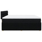 vidaXL Sommier à lattes de lit avec matelas Noir 200x200 cm Tissu