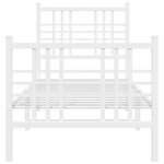 vidaXL Cadre de lit métal avec tête de lit/pied de lit blanc 80x200 cm
