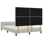 lit vidaXL Gris clair 160x200 cm Velours