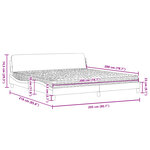 vidaXL Lit avec matelas Dover gris foncé 200x200 cm tissu