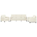vidaXL Ensemble de canapés 3 Pièces avec coussins crème velours
