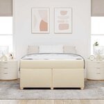 vidaXL Cadre de lit avec matelas Crème 140 x 200 cm tissu