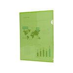 Pochette coin liderpapel polypropylène 180 microns a4 210x297mm capacité 20f coloris vert transparent