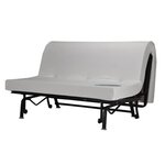 Banquette convertible 3 places 142 x 101 cm tissu noir