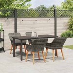 vidaXL Ensemble de mobilier de jardin 5 pièces en poly rotin gris