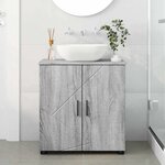 vidaXL Cabinet de salle de bain avec porte Sonoma gris 61 x 35 x 64 cm
