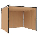 vidaXL Tonnelle avec rideaux 3x3 m Taupe Acier