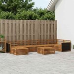 vidaXL Ensemble de canapés d'extérieur 8 Pièces Naturel