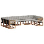 vidaXL Ensemble de canapés d'extérieur 10 pc Gris Naturel et Clair
