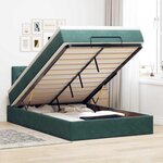 vidaXL Lit ottoman avec matelas et LED vert foncé 90x200cm velours
