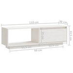 vidaXL Meuble TV Blanc 110x30x33 5 cm Bois de pin massif