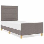 vidaXL Cadre de lit avec tête de lit Taupe 100 x 200 cm tissu