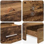vidaXL Cadre de lit avec rangement Bois Ancien 140 x 190 cm