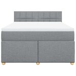vidaXL Sommier à lattes de lit avec matelas Gris clair 160x200cm Tissu