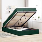 vidaXL Cadre de lit ottoman avec matelas vert foncé 120x200 cm velours