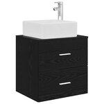 vidaXL Vanité de lavabo mural Chêne noir 49 5 x 41 x 63 cm