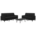 vidaXL Ensemble de canapés 2 Pièces avec coussins Noir Velours