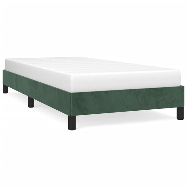 vidaXL Cadre de lit Vert foncé 90x200 cm Velours
