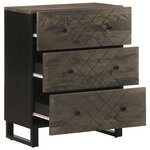 vidaXL Buffet noir 60x33x75 cm bois massif de manguier