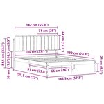 vidaXL Cadre de lit avec tête de lit rembourrée Gris clair