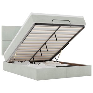 vidaXL Cadre de lit ottoman et matelas gris clair 140x190 velours