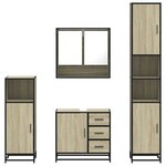 vidaXL Ensemble de meubles de salle de bain 4 Pièces chêne sonoma
