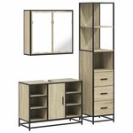 vidaXL Ensemble de meubles de salle de bain 3 Pièces chêne sonoma
