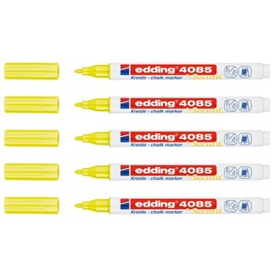 Marqueur Craie Liquide 4085 Jaune fluo Pointe Ronde 1-2 mm x 5 EDDING