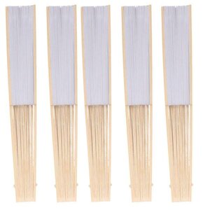 5 éventails en papier à customiser 21 cm