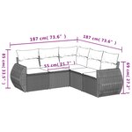 vidaXL Salon de jardin avec coussins 5 Pièces beige résine tressée