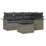vidaXL Ensemble de Canapé de Jardin 4 Pièces avec Coussins Noir Rotin Poly