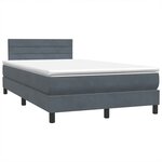 vidaXL Sommier à lattes de lit et matelas gris foncé 120x220cm velours