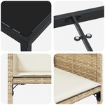 vidaXL Ensemble de salle à manger de jardin de 5 pièces avec coussins beige en poly rattan
