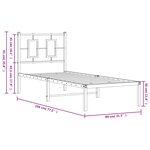 vidaXL Cadre de lit métal sans matelas avec tête de lit blanc 75x190cm