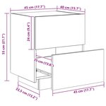 vidaXL Armoire de chevet et lumières LED chêne fumé bois d'ingénierie