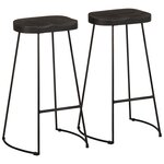 vidaXL Tabourets de bar lot de 2 noir 45x40x78 cm bois manguier massif