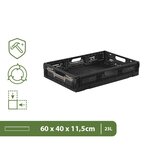 Pack and Move - Lot 3 Bacs Rangement Pliables - Charge 10 kg - 40 x 60 x 11 5 cm - Stockage Outillage - Rangement Facile - Robustes - 23L