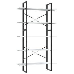vidaXL Bibliothèque à 5 niveaux Blanc 100x30x175 cm Bois d'ingénierie