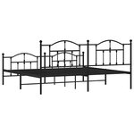 vidaXL Cadre de lit métal sans matelas avec pied de lit noir 193x203cm