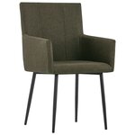 vidaXL Chaises à manger avec accoudoirs lot de 2 marron tissu