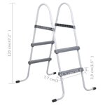 vidaXL Échelle de piscine Gris 84 cm Acier