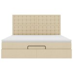VidaXL Cadre de lit ottoman avec matelas crème 160x200 cm tissu