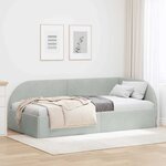 vidaXL Cadre de lit d'angle Gris clair 90 x 200 cm Velours