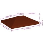 vidaXL Toile supérieure de gazebo 310 g/m² 3x4 m Terre cuite